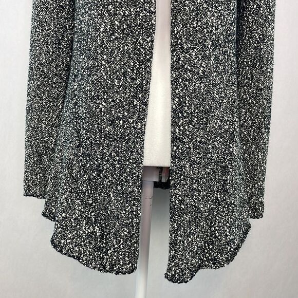 Eileen Fisher Black and White Tweed Open Front Cardigan Sweater. Size Small Pet. - Picture 4 of 12